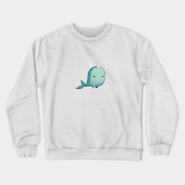 Cute Narwhal Crewneck Sweatshirt by Bondoboxy